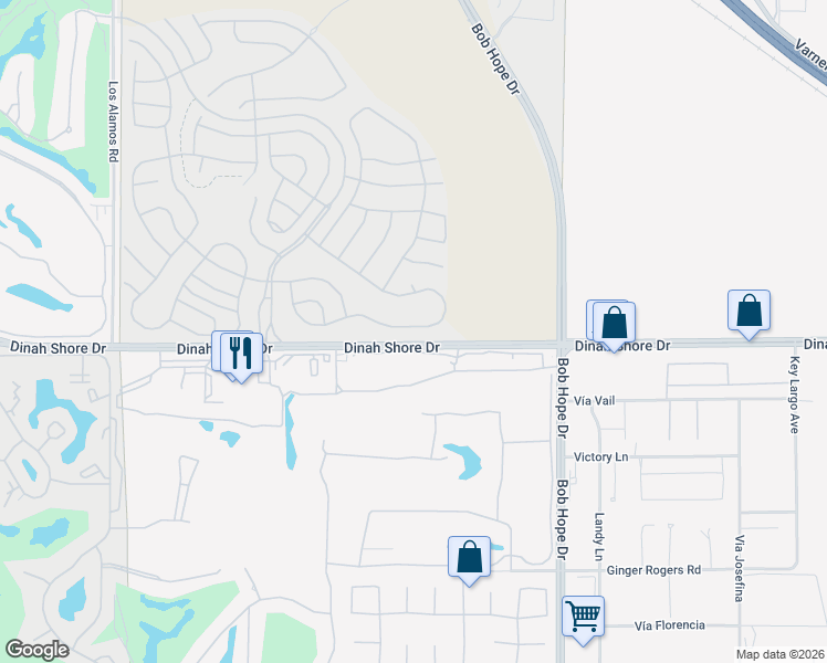 map of restaurants, bars, coffee shops, grocery stores, and more near 64 Cabernet in Rancho Mirage