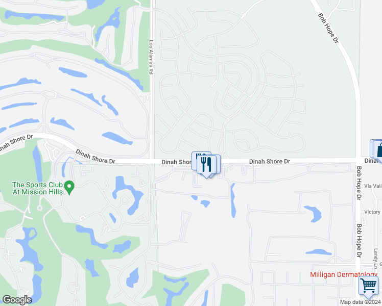 map of restaurants, bars, coffee shops, grocery stores, and more near 34 Syrah in Rancho Mirage