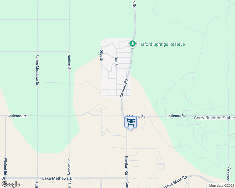 map of restaurants, bars, coffee shops, grocery stores, and more near 17126 Hidalgo Drive in Perris