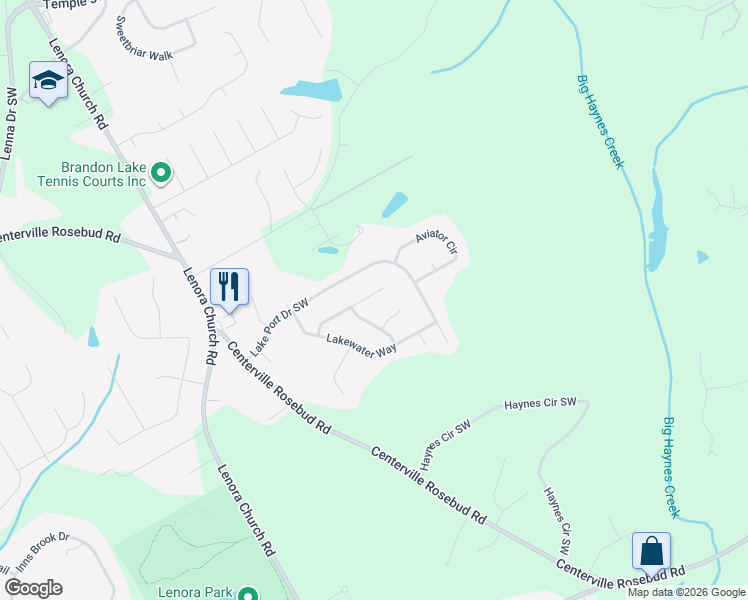 map of restaurants, bars, coffee shops, grocery stores, and more near 2944 Wind Springs Way in Snellville