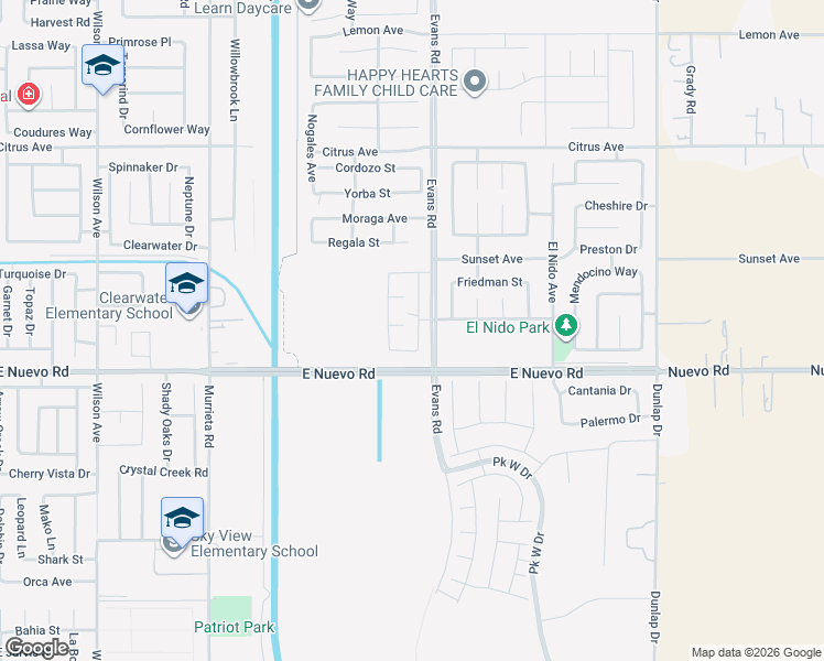 map of restaurants, bars, coffee shops, grocery stores, and more near Mandrake Cove in Perris