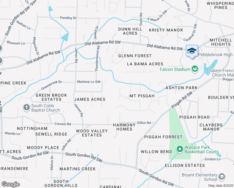 map of restaurants, bars, coffee shops, grocery stores, and more near 1265 Mount Pisgah Downs in Austell