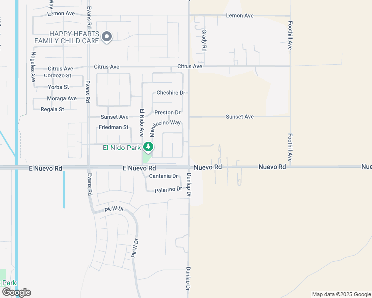 map of restaurants, bars, coffee shops, grocery stores, and more near 1629 Chamberlin Creek Way in Perris