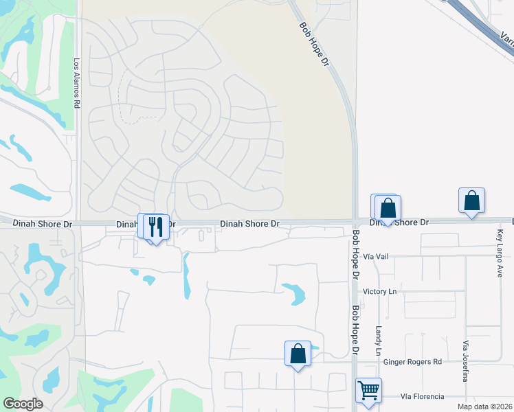 map of restaurants, bars, coffee shops, grocery stores, and more near 64 Cabernet in Rancho Mirage