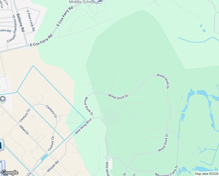 map of restaurants, bars, coffee shops, grocery stores, and more near 1017 Pochard Drive in Conway