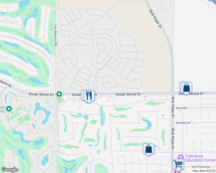 map of restaurants, bars, coffee shops, grocery stores, and more near 30 Cabernet in Rancho Mirage