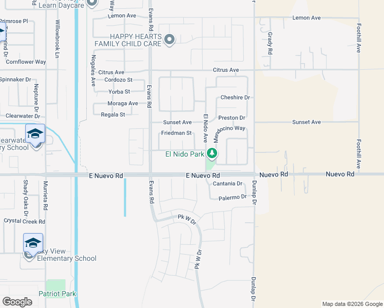 map of restaurants, bars, coffee shops, grocery stores, and more near 1339 Addison Way in Perris