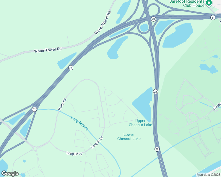 map of restaurants, bars, coffee shops, grocery stores, and more near 6241 Water Tower Road in Longs