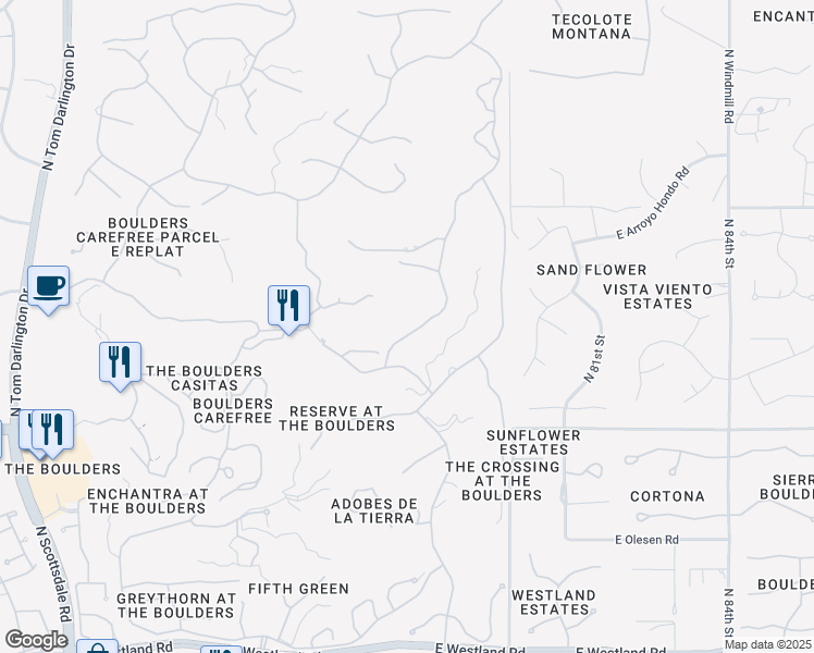 map of restaurants, bars, coffee shops, grocery stores, and more near 3068 North Ironwood Drive in Carefree