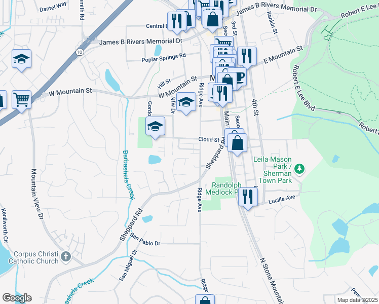 map of restaurants, bars, coffee shops, grocery stores, and more near 5293 Hearthstone Street in Stone Mountain