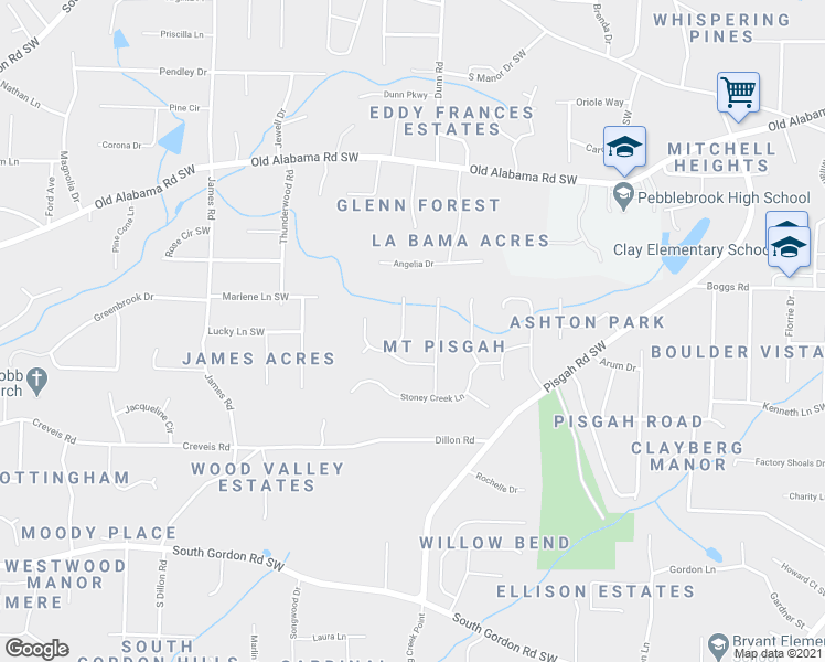 map of restaurants, bars, coffee shops, grocery stores, and more near 6224 Stoney Cove in Austell