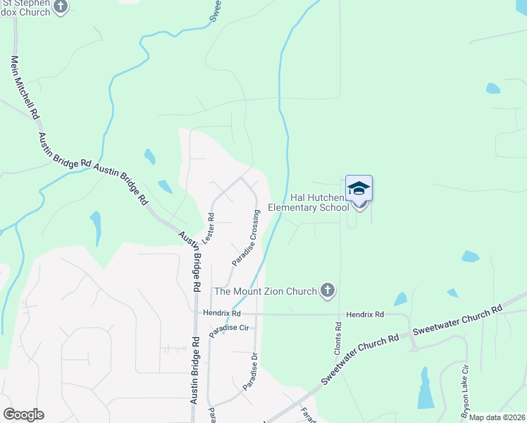 map of restaurants, bars, coffee shops, grocery stores, and more near 370 Paradise Crossing in Douglasville