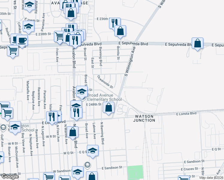 map of restaurants, bars, coffee shops, grocery stores, and more near 890 Oceanside Street in Los Angeles
