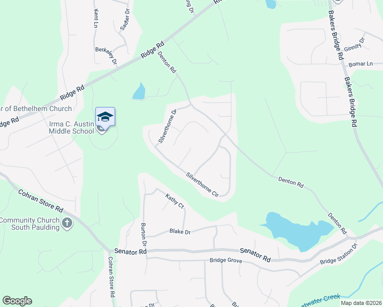 map of restaurants, bars, coffee shops, grocery stores, and more near 50 Silverthorne Place in Douglasville