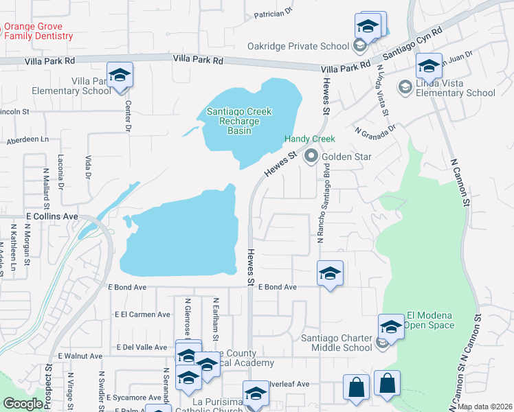 map of restaurants, bars, coffee shops, grocery stores, and more near 901 Hewes Street in Orange