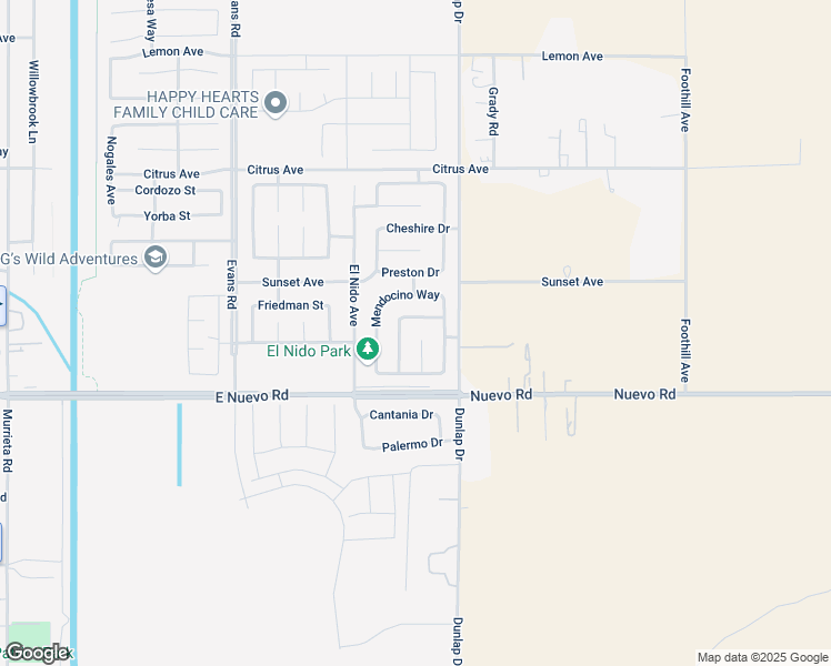 map of restaurants, bars, coffee shops, grocery stores, and more near 1668 Hendy Woods Circle in Perris