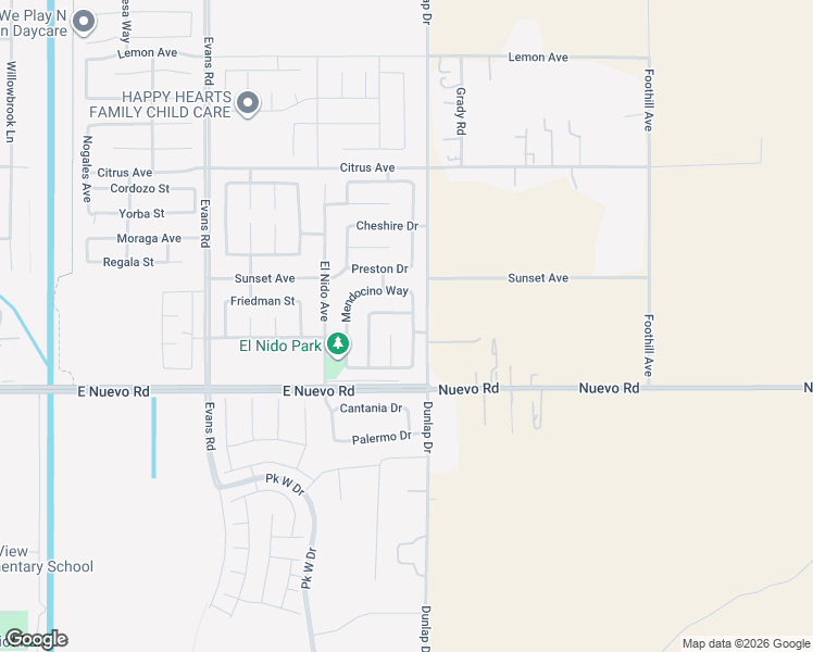 map of restaurants, bars, coffee shops, grocery stores, and more near 1680 Chamberlin Creek Way in Perris