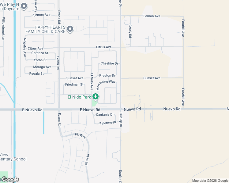 map of restaurants, bars, coffee shops, grocery stores, and more near 1680 Chamberlin Creek Way in Perris
