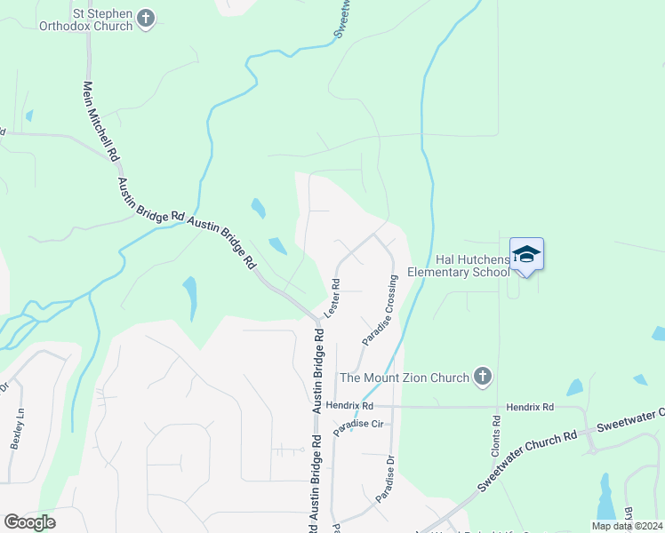 map of restaurants, bars, coffee shops, grocery stores, and more near 173 Lester Road in Douglasville