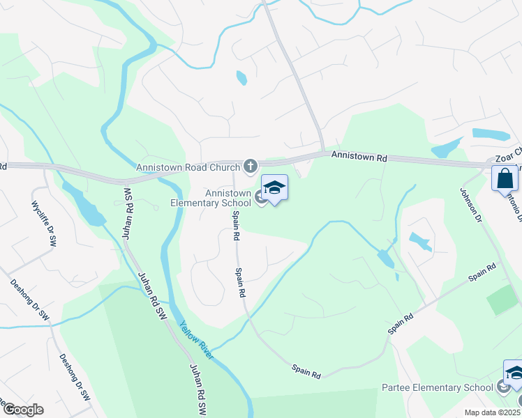 map of restaurants, bars, coffee shops, grocery stores, and more near 3150 Spain Road in Snellville