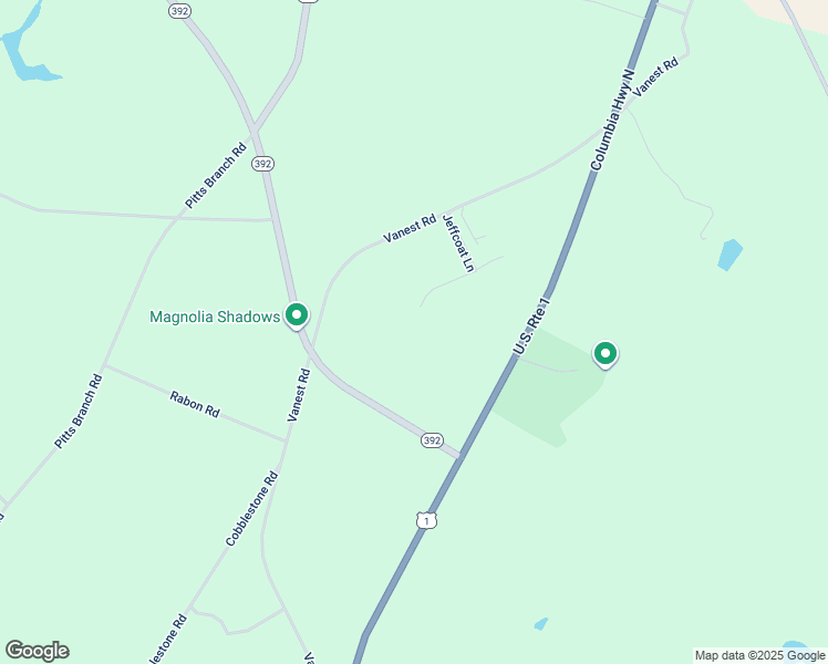 map of restaurants, bars, coffee shops, grocery stores, and more near 250 Jeffcoat Lane in Ridge Spring