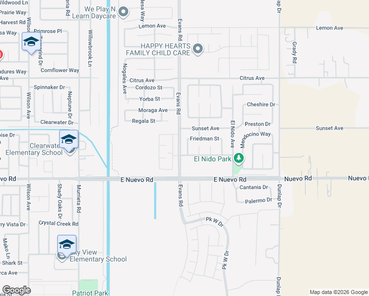 map of restaurants, bars, coffee shops, grocery stores, and more near 1684 Benton Way in Perris