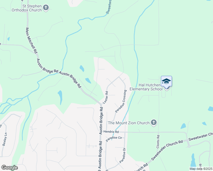 map of restaurants, bars, coffee shops, grocery stores, and more near 183 Lester Road in Douglasville