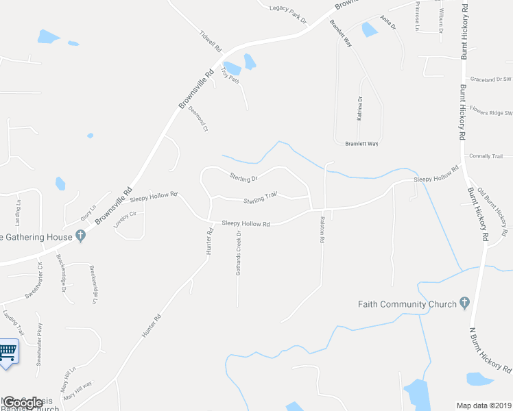 map of restaurants, bars, coffee shops, grocery stores, and more near 170 Sterling Trail in Powder Springs