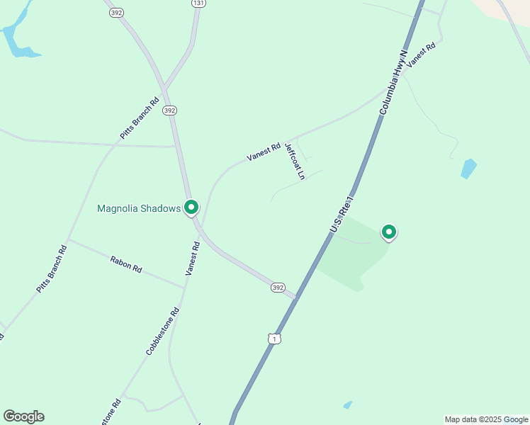 map of restaurants, bars, coffee shops, grocery stores, and more near 250 Jeffcoat Lane in Ridge Spring