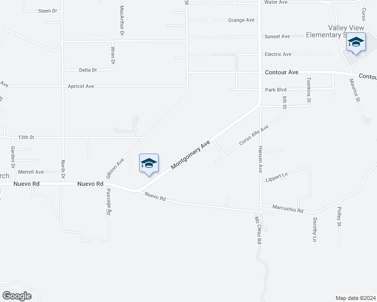 map of restaurants, bars, coffee shops, grocery stores, and more near 11th Street in Nuevo