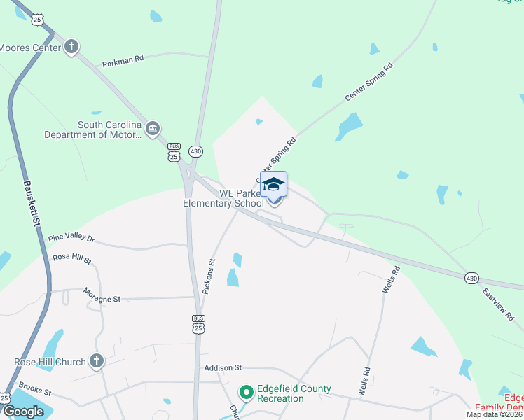 map of restaurants, bars, coffee shops, grocery stores, and more near State Highway S-19-338 in Edgefield