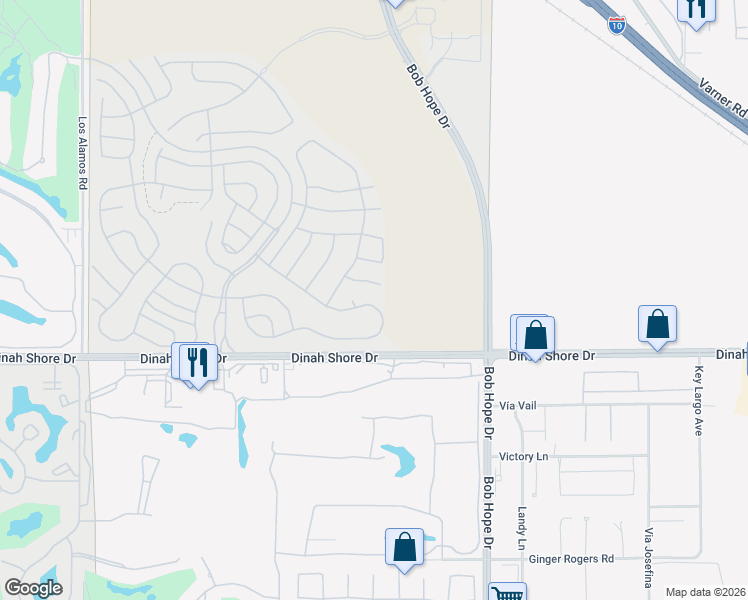 map of restaurants, bars, coffee shops, grocery stores, and more near 27 Pinot Noir in Rancho Mirage