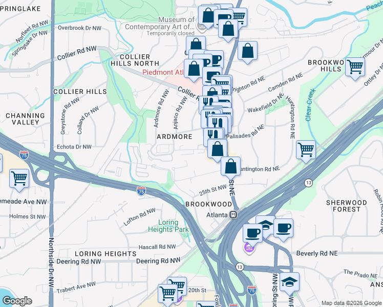 map of restaurants, bars, coffee shops, grocery stores, and more near in Fulton County