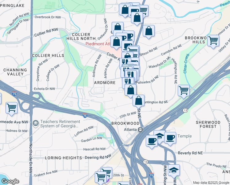 map of restaurants, bars, coffee shops, grocery stores, and more near in Fulton County