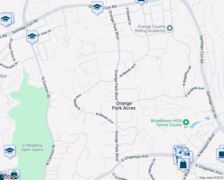 map of restaurants, bars, coffee shops, grocery stores, and more near 10861 Orange Park Boulevard in Orange