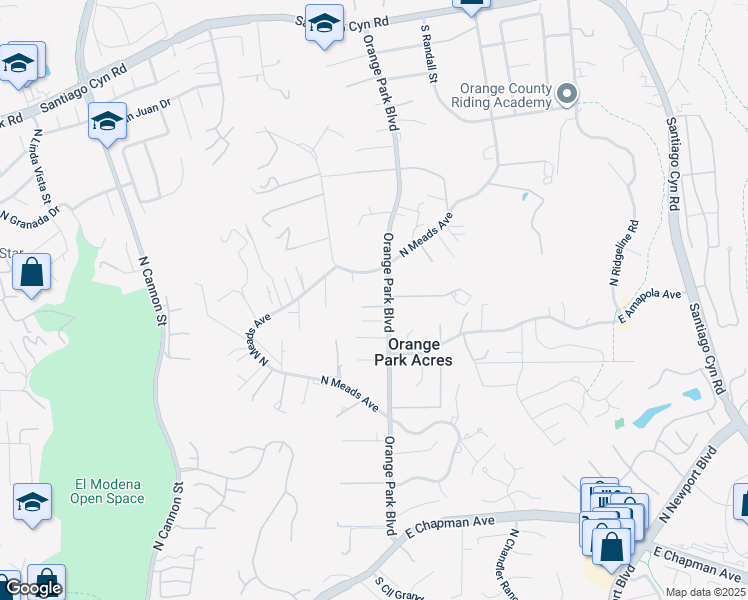 map of restaurants, bars, coffee shops, grocery stores, and more near 10861 Orange Park Boulevard in Orange