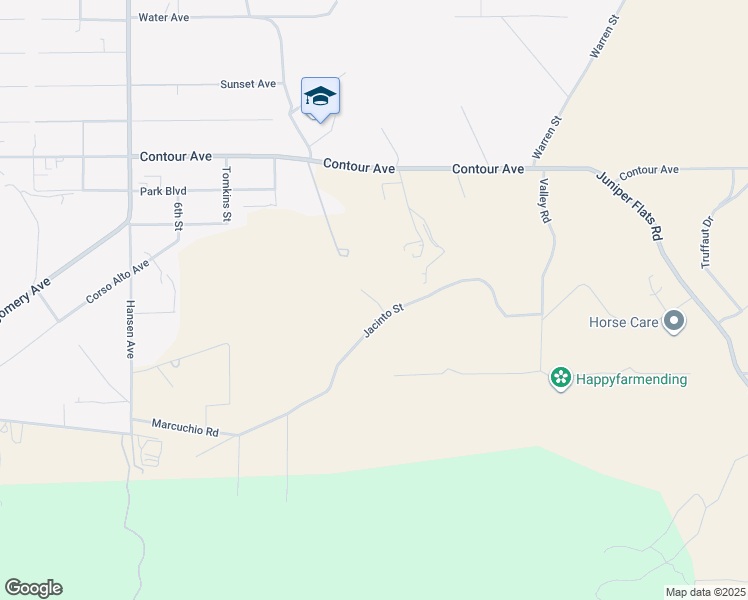 map of restaurants, bars, coffee shops, grocery stores, and more near Mather Lane in Nuevo