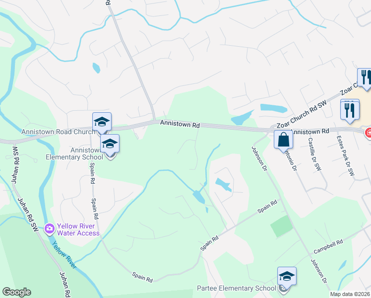 map of restaurants, bars, coffee shops, grocery stores, and more near 4401 Hidden Bluff Way in Snellville