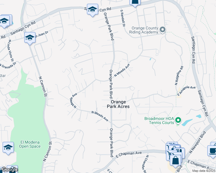 map of restaurants, bars, coffee shops, grocery stores, and more near 10861 Orange Park Boulevard in Orange