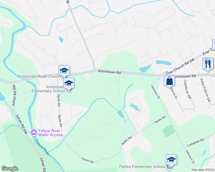 map of restaurants, bars, coffee shops, grocery stores, and more near 4401 Hidden Bluff Way in Snellville