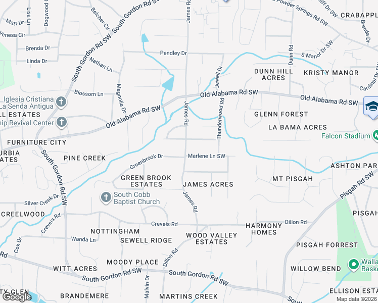 map of restaurants, bars, coffee shops, grocery stores, and more near 1514 Greenbrook Drive in Austell