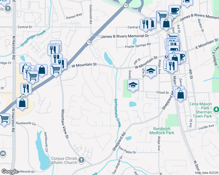 map of restaurants, bars, coffee shops, grocery stores, and more near 898 Pine Roc Drive in Stone Mountain