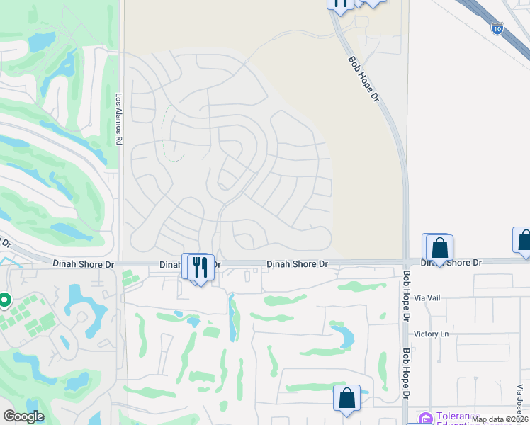 map of restaurants, bars, coffee shops, grocery stores, and more near 70 Bordeaux in Rancho Mirage
