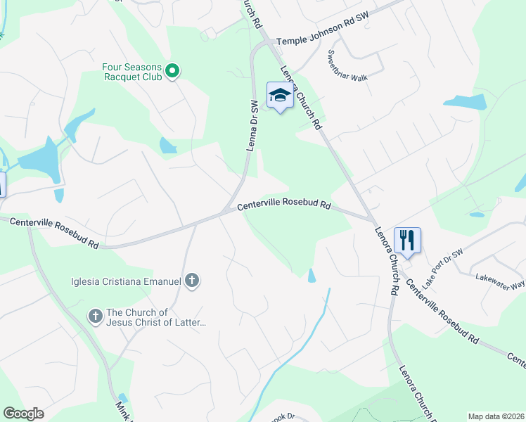 map of restaurants, bars, coffee shops, grocery stores, and more near 3942 Brenteresa Court in Snellville