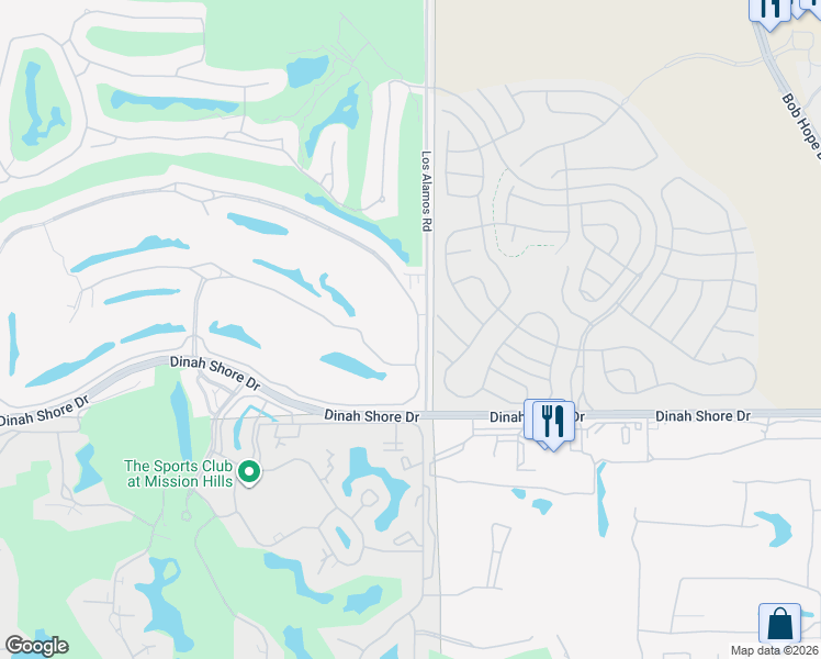 map of restaurants, bars, coffee shops, grocery stores, and more near 182 Loch Lomond Road in Rancho Mirage
