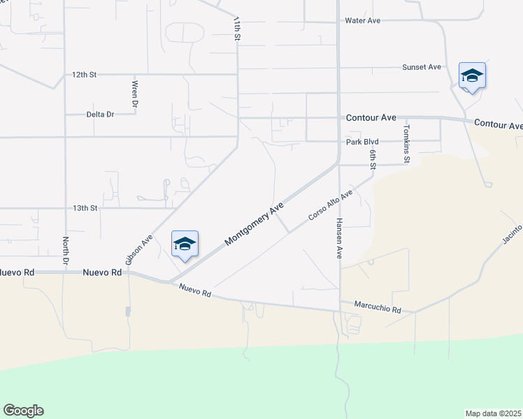 map of restaurants, bars, coffee shops, grocery stores, and more near 30760-30918 Montgomery Avenue in Nuevo