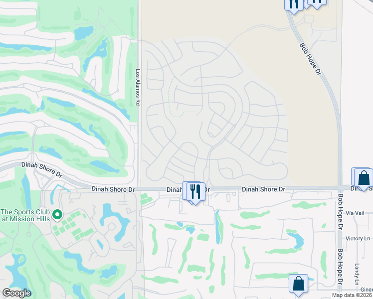 map of restaurants, bars, coffee shops, grocery stores, and more near 45 Bordeaux in Rancho Mirage