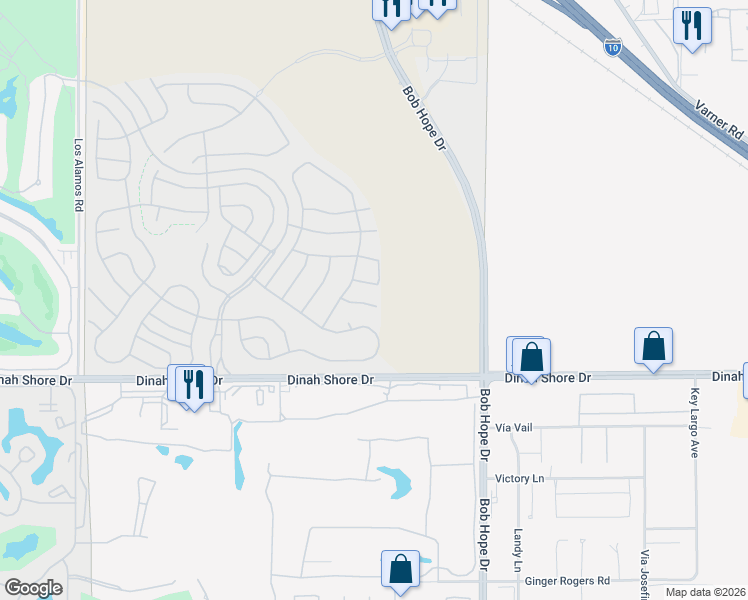 map of restaurants, bars, coffee shops, grocery stores, and more near 27 Pinot Noir in Rancho Mirage