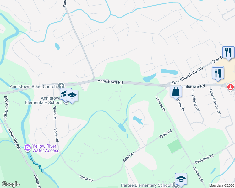map of restaurants, bars, coffee shops, grocery stores, and more near 4352 Hidden Bluff Way in Snellville