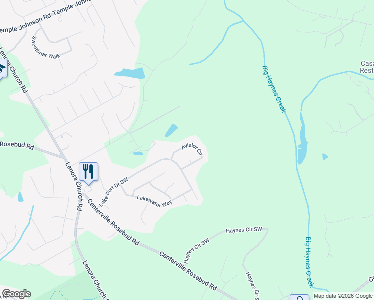 map of restaurants, bars, coffee shops, grocery stores, and more near 2901 Aviator Circle in Snellville